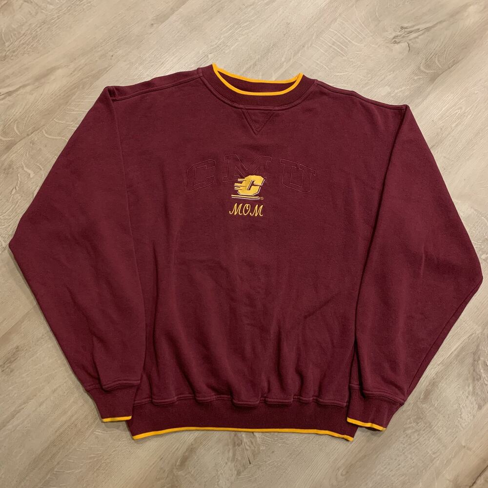 Vintage 90s/Y2K CMU Mom Central Michigan University Chippewas Sweatshirt Medium